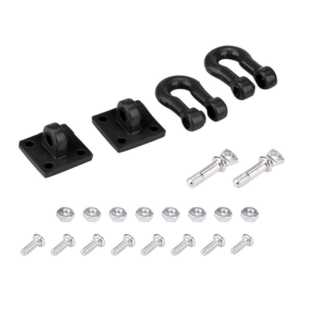 2Pcs RC Trailer Hooks,1/10 Tow Hook Trailer Heavy Duty Shackle Set for D90 Axial SCX10 RC Crawler Car(Black)