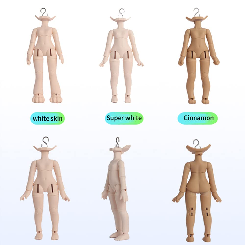 XiDonDon New 1/12BJD Doll Body for GSC Head,OB11 Doll Replace Body, with Animal Body Accessories,Three Uses,Action Figures (White)