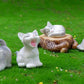 4 Pcs Mini Gray Cat Figurines in Different Poses - Cute Resin Kittens for Fairy Garden Accessories, DIY Terrarium Crafts, Moss Landscapes, Home