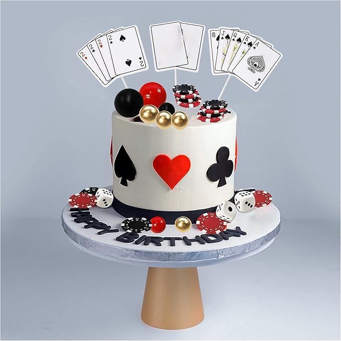 29 PCS Casino Cake Decoration Dice Poker Chips Ball Cake Topper Set