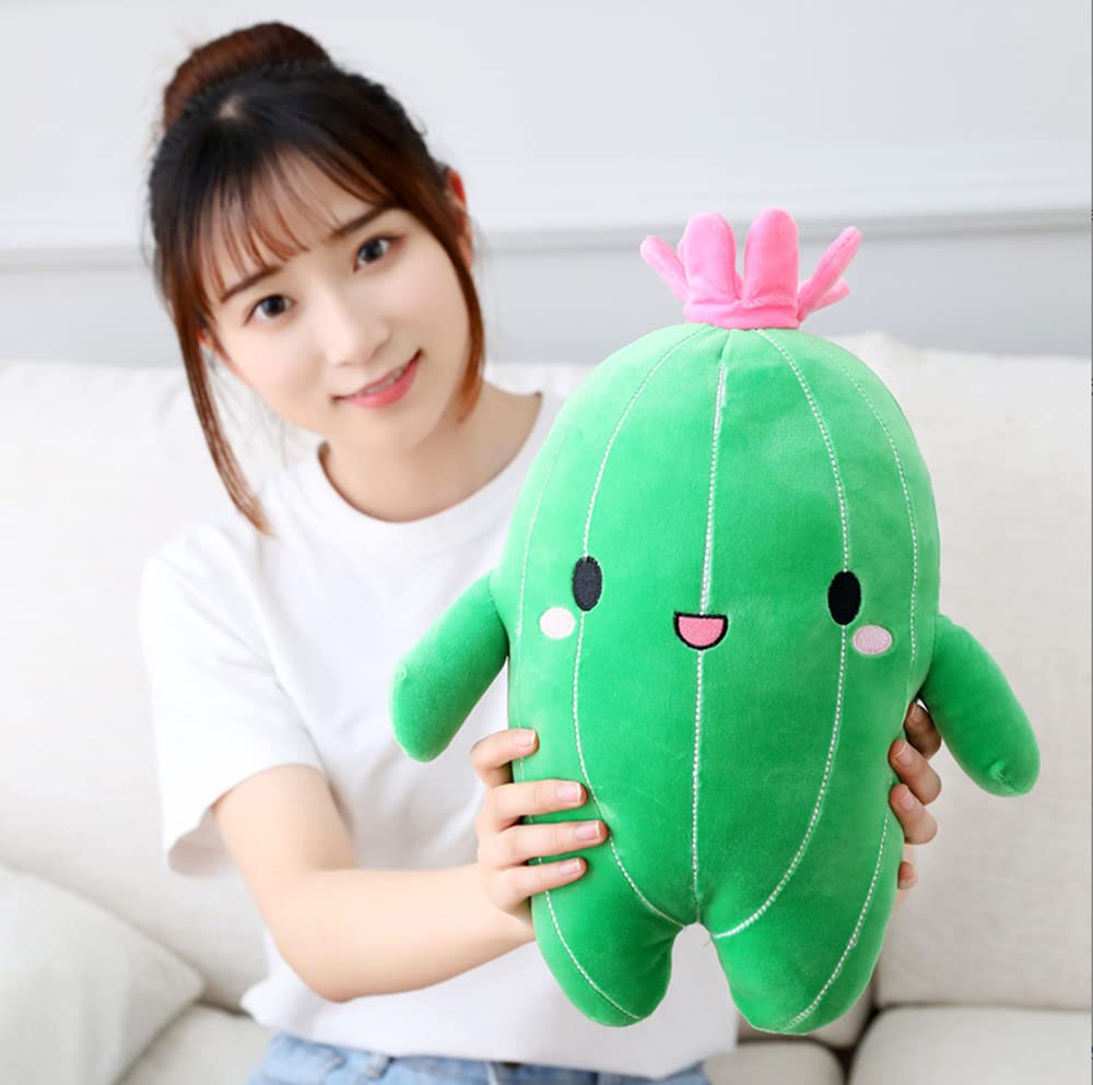 NatureMan Cactus Stuffed Plant Plush Toy with Smile Face Super Cute Soft Cactus Plush Pillow Creative Plush Plant Cactus Decoration Great Birthday