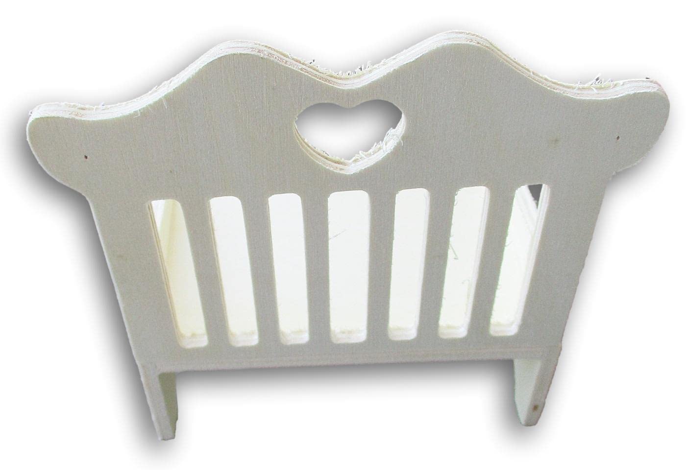 Craft Supply Loveseat Bench with Heart Cutout Miniature Wood for Dollhouse - 4.75 x 5 Inches, Brown