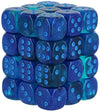 Chessex Dice Set - 12mm Gemini: Blue/Light Blue Luminary Dice Block - Dungeons and Dragons D&D DND TTRPG Dice - Includes 36 Dice - D6