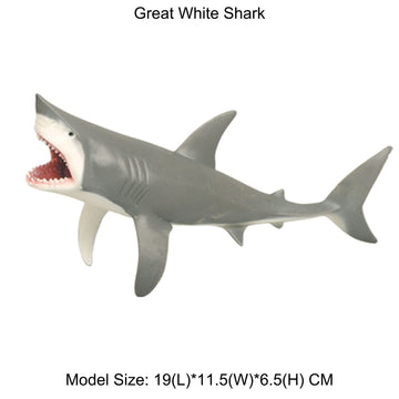 JOKFEICE Animal Figures Plastic Great White Shark Sea Animals Action Model Science Project, Learning Educational Toys, Birthday Gift, Cake Topper