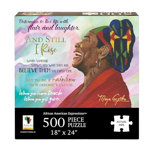 African American Expressions Maya Angelou Quotes Puzzle - 500 Piece Jigsaw Puzzle for Adults - Inspirational Gift for Women