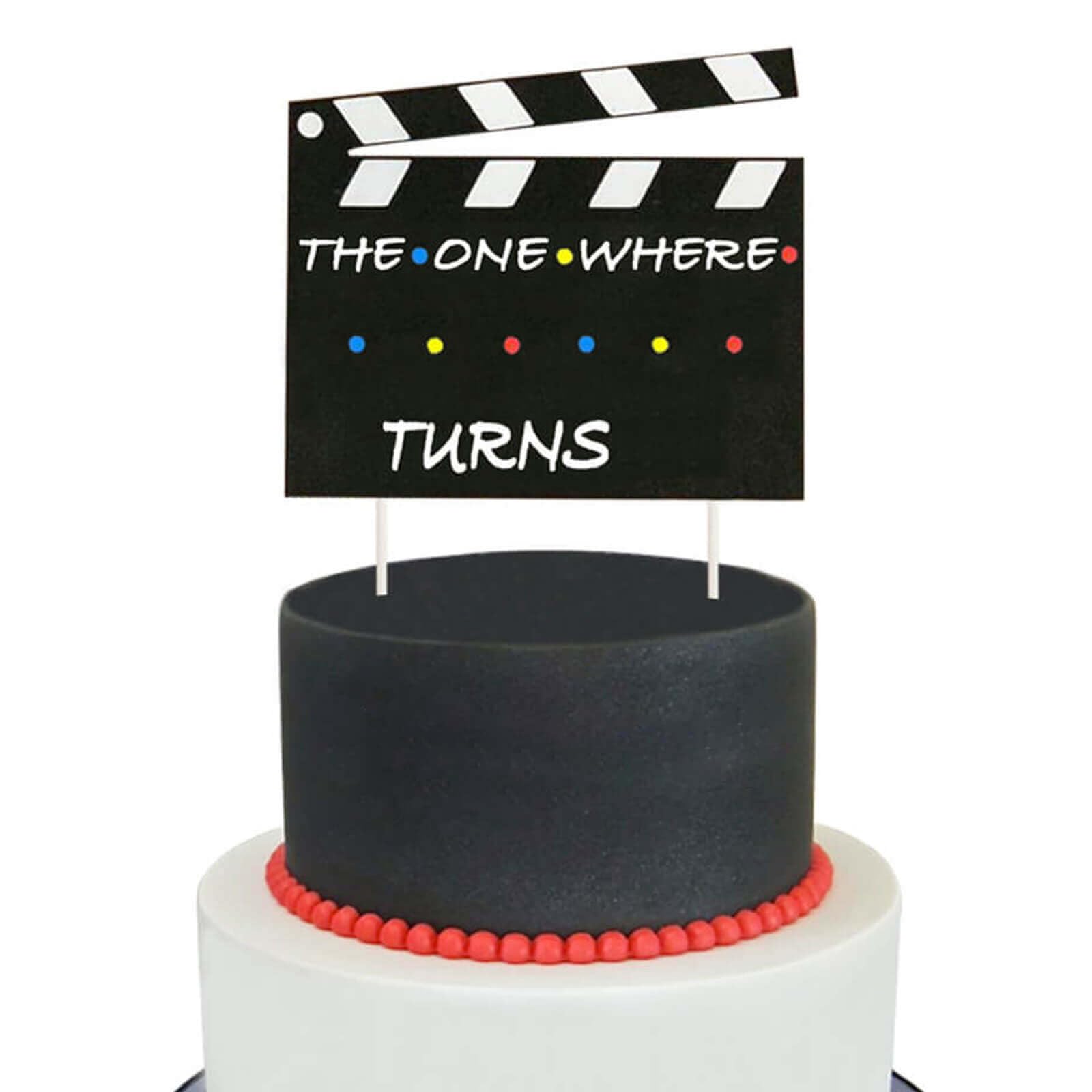 XXDecor TV Show Birthday Cake Decorations Personalized The One Where (Name) Turns (Age) Cake Topper for TV Show Theme Birthday Party Supplies