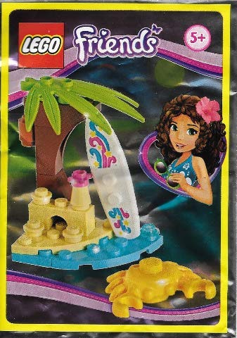 LEGO Friends Accessory Set: Happy Beach with Surfboard and Crab (17 pcs)
