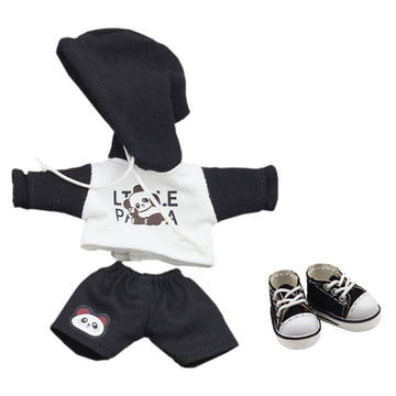 niannyyhouse 1/12 BJD OB11 Doll Clothes Hoodie Shorts Canvas Shoes Doll Dressup (Black)