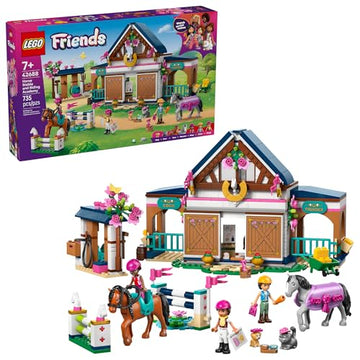LEGO Friends Horse Stable and Riding Academy Building Toy for Girls & Boys - Pretend Play Set for Kids, Ages 7+ - W/3 Minidolls, Toy Animal Figures