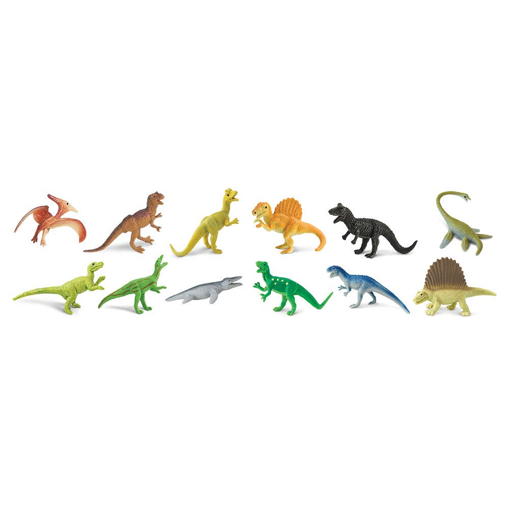 Safari Ltd. Carnivorous Dinosaurs TOOB - Set of 12 Mini Figurines Featuring T-Rex, Spinosaurus, Utahraptor, Allosaurus, Pteranodon, & More