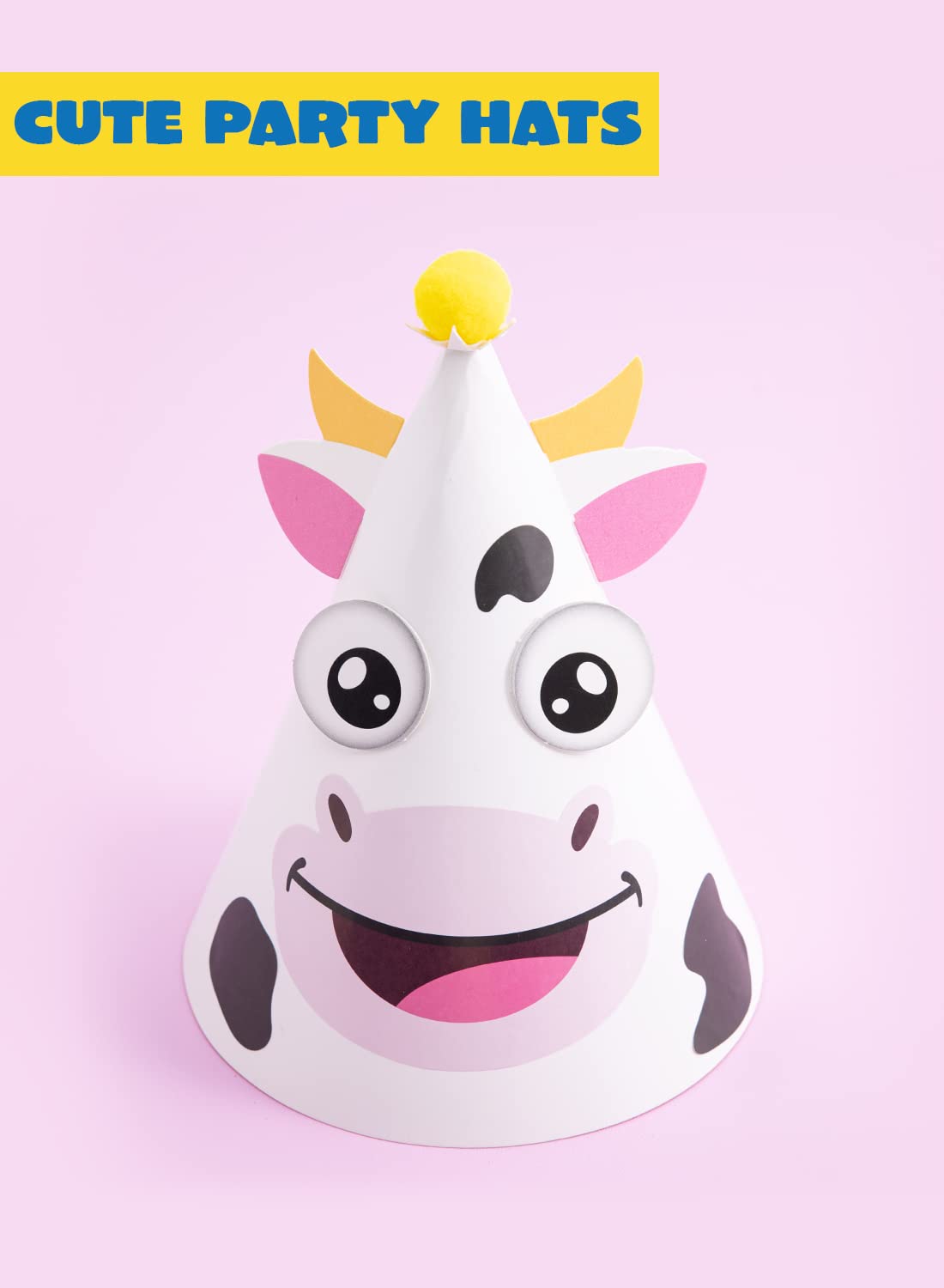 JOYIN 12 Sets Party Hats for Kids Birthday Party Games Craft Activities, Cute Animal Theme Birthday Hats Activity Kits with Stickers for Kids Holiday