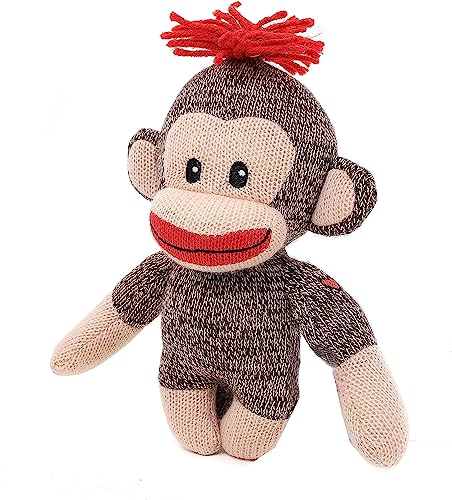Plushland Adorable Sock Monkey, The Original Traditional Hand Knitted Stuffed Animal Toy Gift-for Kids, Babies, Teens, Girls and Boys Baby Doll