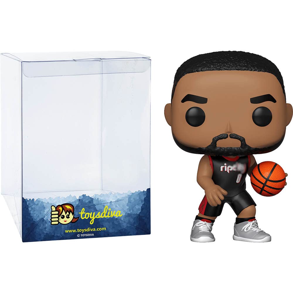 Funko D a m i a n Lillard: P o p ! Basketball Vinyl Figurine Bundle with 1 Compatible 'ToysDiva' Graphic Protector (131-57633 - B)