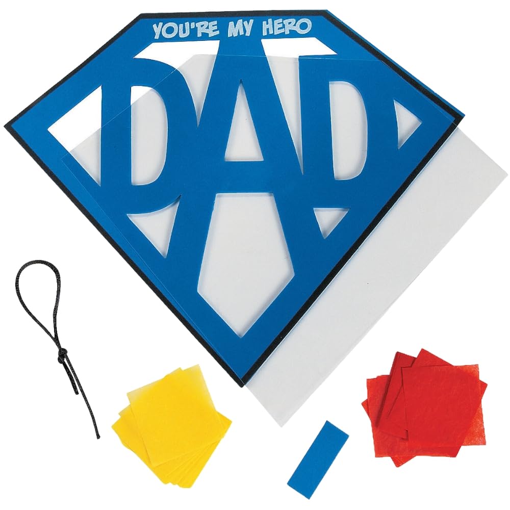 Tissue Acetate Super Dad Sign Craft Kit - 12 - Crafts for Kids and Fun Home Activities