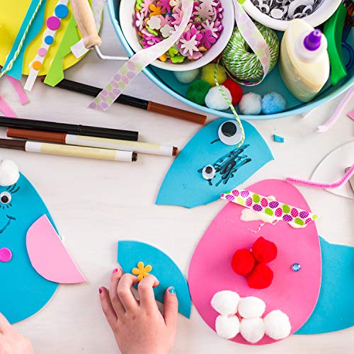 Chuangdi 180 Pcs Easter Foam Stickers Set Easter Foam Eggs and Bunny Chick Stickers Crafts Kits for DIY Home Activities Spring Party Supplies