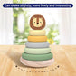 Miss OT Wooden Ring Stacker Toy for 1 Year Old - Montessori Toys for 1 Year Old Boy and Girl, Stacking Rings with Lion Topper, Baby Toy 12-18 Months