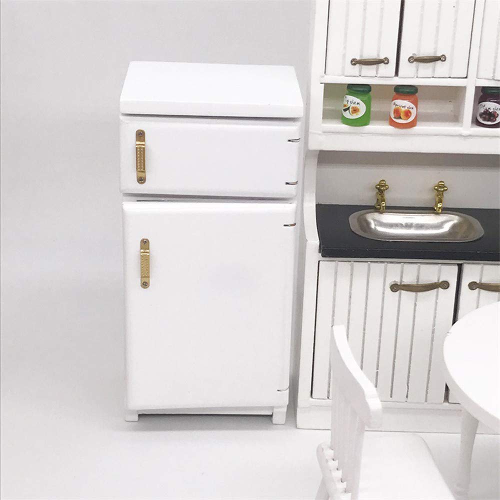 SXFSE Dollhouse Decoration Accessories,Mini Dollhouse Furniture Refrigerator Miniature Living Room Pretend Play Model