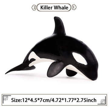 FLORMOON Animal Figures Realistic Little Killer Whale Plastic Early Educational Toys Cupcake Topper Party Gift for Kids 2+ Year Old