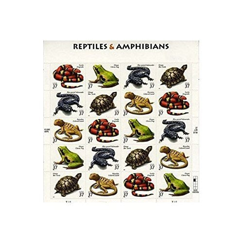 Reptiles & Amphibians 20 x 37 Cent U.S. Postage Stamps
