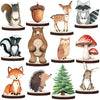 12 Pcs Painted Woodland Animals Wood Table Centerpieces Cutout Shapes Woodland Baby Shower Decorations Wild Creatures Wood Table Topper for Forest