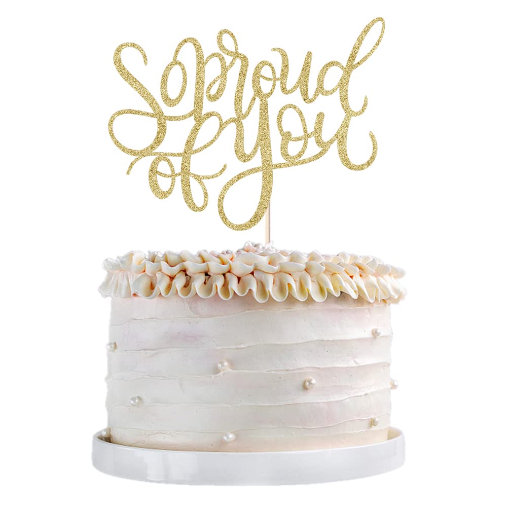 Qertesl So Proud of You Cake Topper,2026 Graduation Cake Topper
