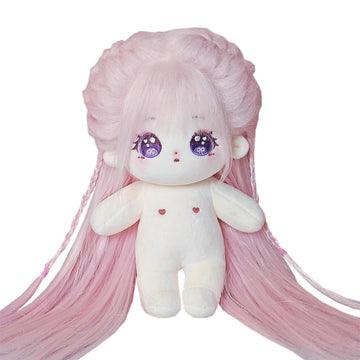 niannyyhouse 20cm Plush Doll Long Hair Girl Humanoid Stuffed Body no Attribute 8" Normal Body Wearable Clothing Dress Up Gifts (a-41-with Skeleton)