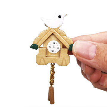 SXFSE Dollhouse Decoration Accessories,Exquisite Bird Wall Clock Miniature for 1/12 Dollhouse Living Room Decoration
