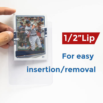 200ct Semi Rigid Card Holders - Card Sleeves for Trading Card with 1/2" Lip Sleeves Fit Standard Grading Cards Baseball Cards for Graded Card