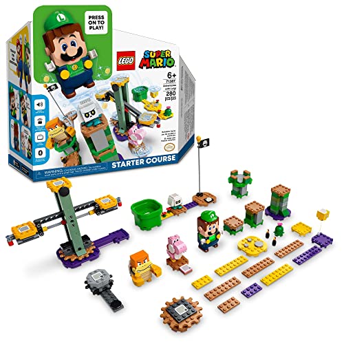 LEGO Super Mario Adventures with Luigi Starter Course Toy for Kids, Interactive Figure and Buildable Game with Pink Yoshi, Birthday Gift for Super
