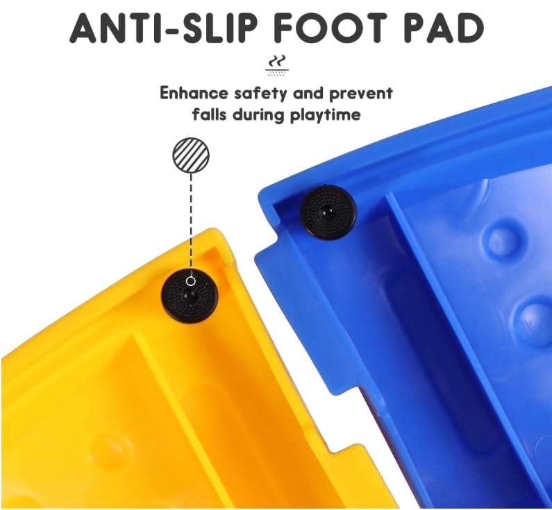 MOCUTEEN Kids Balance Beam Stepping Stones - 4 PCS, Non-Slip Textured Surface with Rubber Pads, Supports Up to 220LBS, Promotes Agility