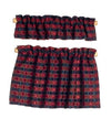 Melody Jane Dollhouse Red and Blue Cafe Curtains Miniature Window Accessory