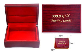Luxury 24K Gold Foil Poker Playing Cards： Poker Gifts with Wooden Box Waterproof Metal Playing Deck of Cards for Men Party -Camping - Birthday