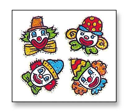 Jillson Roberts Bulk Roll Prismatic Stickers, Clown Faces - 100 Repeats
