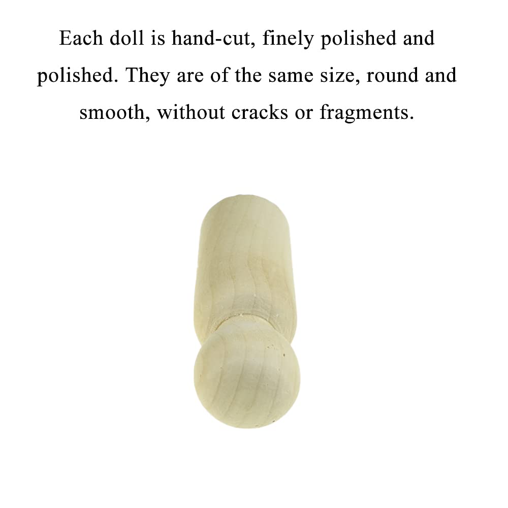 HAHIYO 3.5inches 2PCs Dad-Shape Wooden Peg Dolls Unfinished Wooden People Peg People Unfinished Craft Dolls Wooden Figures Doll Bodies Decorative Peg