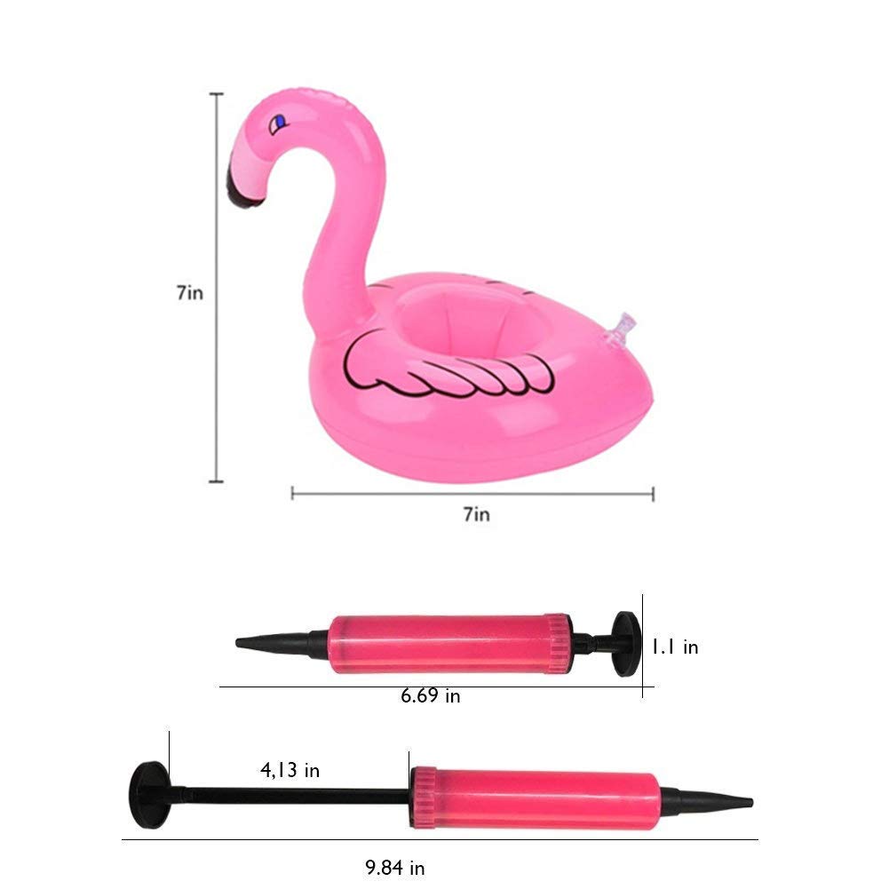 qinnsou 14 Pack Flamingo Inflatable Drink Holder Drink Pool Floats Cup Holder Floats Inflatable Floating Coasters Float Coaster for Pool Party Home