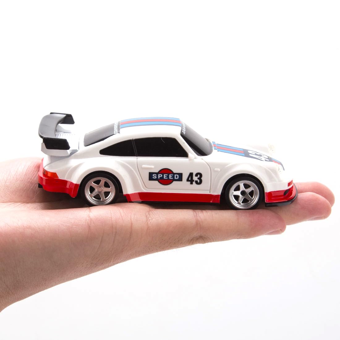 BrickCraftWorks 1/43 Mini 4WD RC Drift Gyro Car, 2.4G Full-Proportional Mini Electric RC Racing Car Model with LED Lights,15 KM/H High Speed Sports