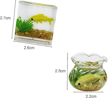 1Pc Fish Tank Toy, 1:12 Scale Miniature Dollhoue Accessories, Resin Dollhouse Fish Tank Accessories for Garden Scene Decor, Dollhouse Accessories