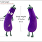 JOSON Purple Large Simulation Mr. Eggplant Doll Sleeping Pillow Doll,Plush Toy Cushion (35.5 inches 90cm)