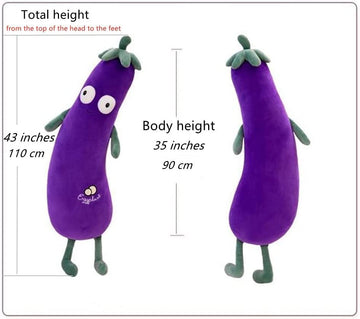JOSON Purple Large Simulation Mr. Eggplant Doll Sleeping Pillow Doll,Plush Toy Cushion (35.5 inches 90cm)
