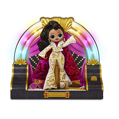 LOL Surprise! OMG Remix 2020 Collector Edition Jukebox B.B. with Token-Triggered Music, Colorful Lights, White and Gold Classic Rock Outfit, Flashy