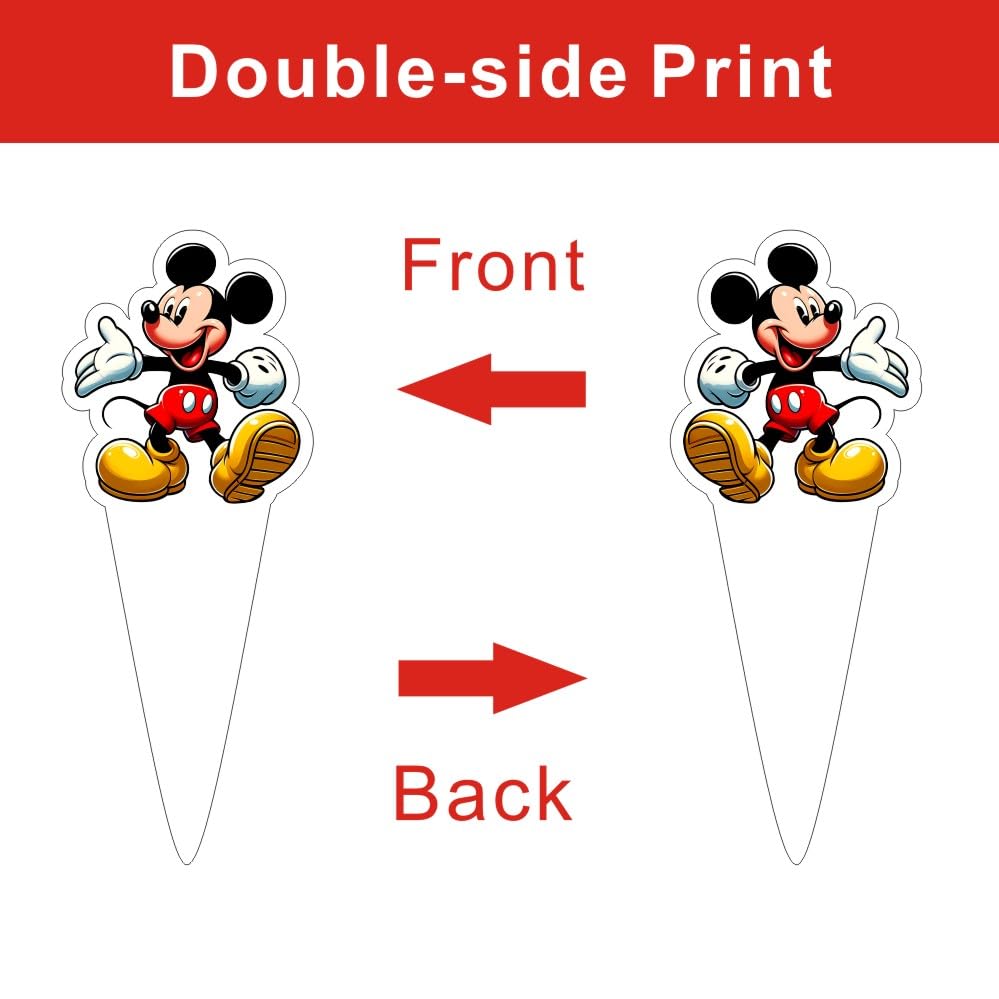 25pcs Mickey Cake Decorations with 24pcs Cupcake Toppers, 1pcs Cake Topper for Mickey Birthday Party Supplies