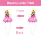 25Pcs Princess Peach Cake Decorations with 24pcs Cupcake Toppers, 1pcs Cake Topper for Kids Birthday Party Supplies