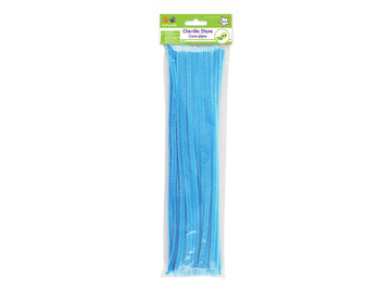 Krafty Kids GC024-G Chenille Stems (40 Pack), 6mm by 12", Light Blue