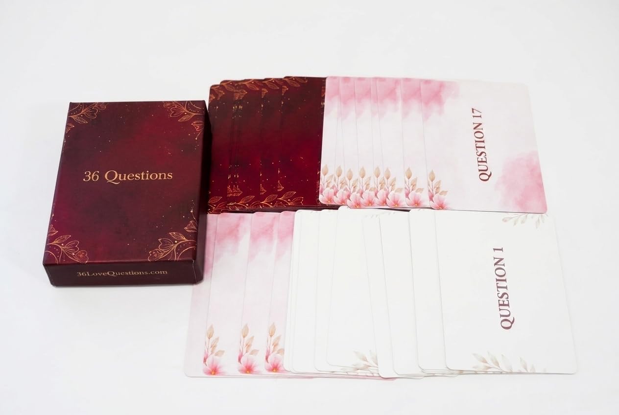 36 Questions to Fall in Love - Couples Card Game for Date Night - Science-Backed Deep Connection Questions from Dr. Arthur Aron's Study - Romantic