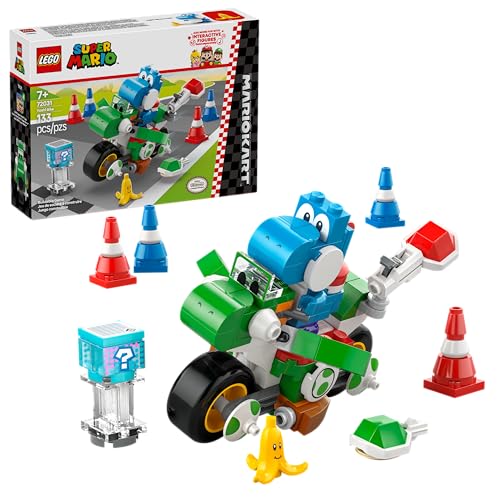 LEGO Super Mario: Mario Kart Yoshi Bike - Building Toy Set for Kids, Boys and Girls, Ages 7+ - Mario Kart Toy for Fans with Blue Yoshi - Gift Idea