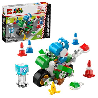 LEGO Super Mario: Mario Kart Yoshi Bike - Building Toy Set for Kids, Boys and Girls, Ages 7+ - Mario Kart Toy for Fans with Blue Yoshi - Gift Idea