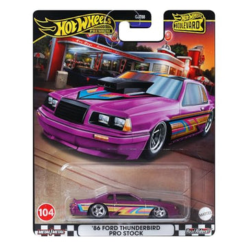 Hot Wheels Premium Boulevard Die-Cast '86 Ford Thunderbird Pro Stock, Metal, 1:64 Scale Model