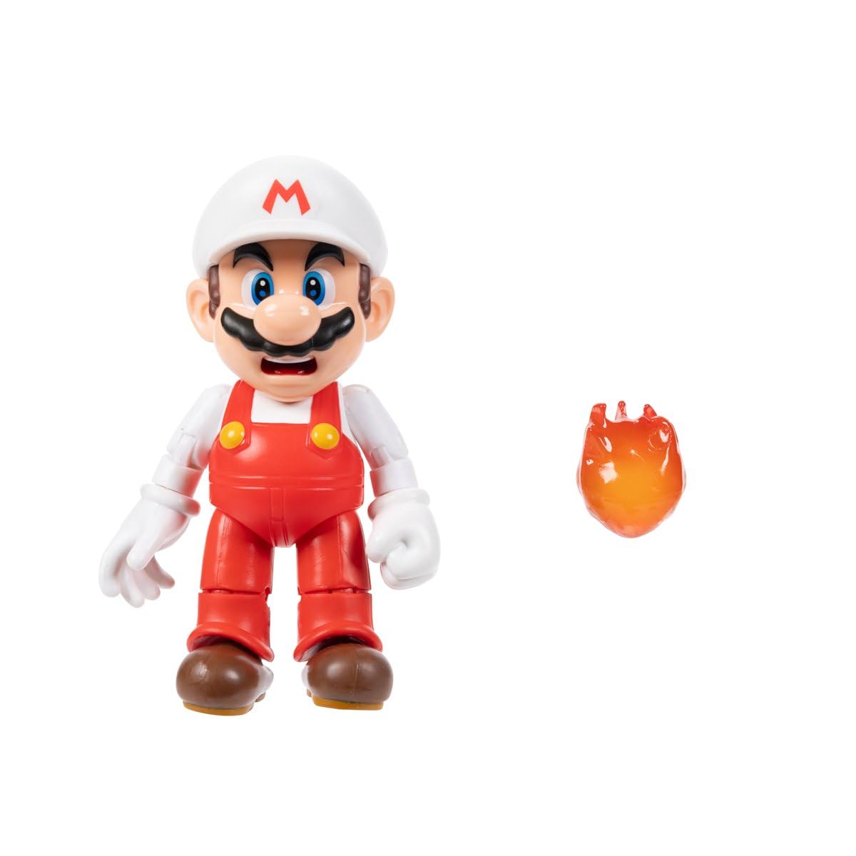 Super Mario Fire Mario 4 Inch Action Figure with Fireball