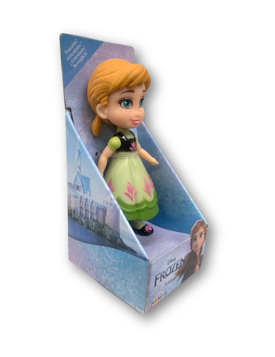 Amarina Packed in Clear Box for Gift Frozen Mini Poseable 3.5 inches Doll Choose from All 14 Style Frozen Characters (Anna Green)