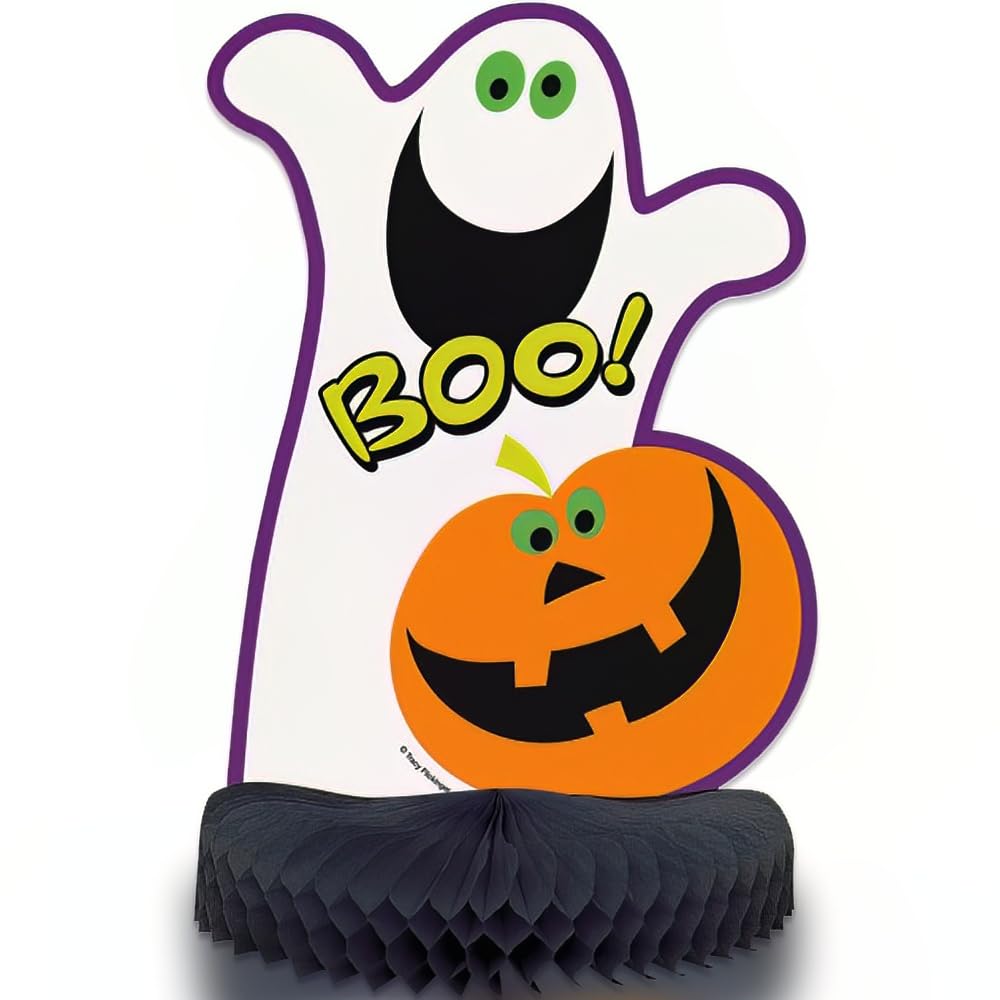 Pumpkin Boo Honeycomb Centerpiece - 14" | Multicolor | 1 Pc